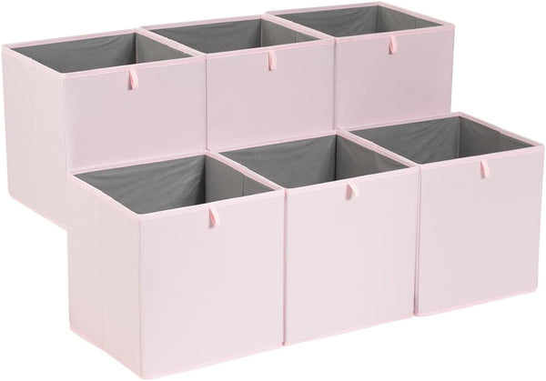 Collapsible Fabric Storage Cube Organizer Bins - Pack of 6