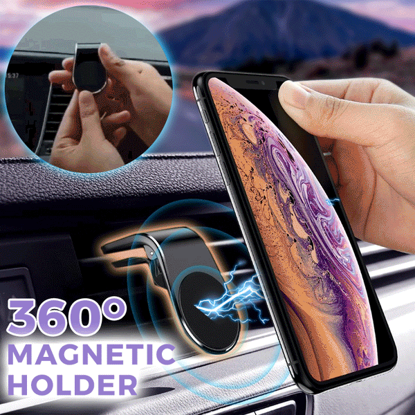 Universal 360 Degrees Rotation L-Shape Magnetic Car Phone Holder