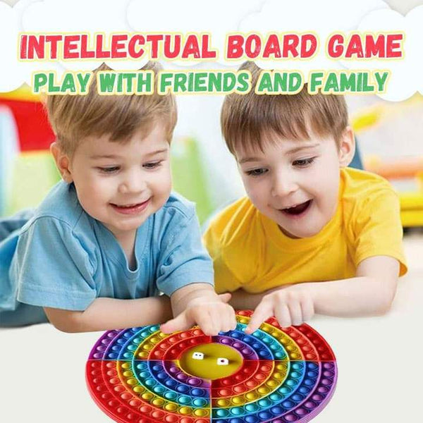 4 Player HUGE ROUND Rainbow Pop It Board Game