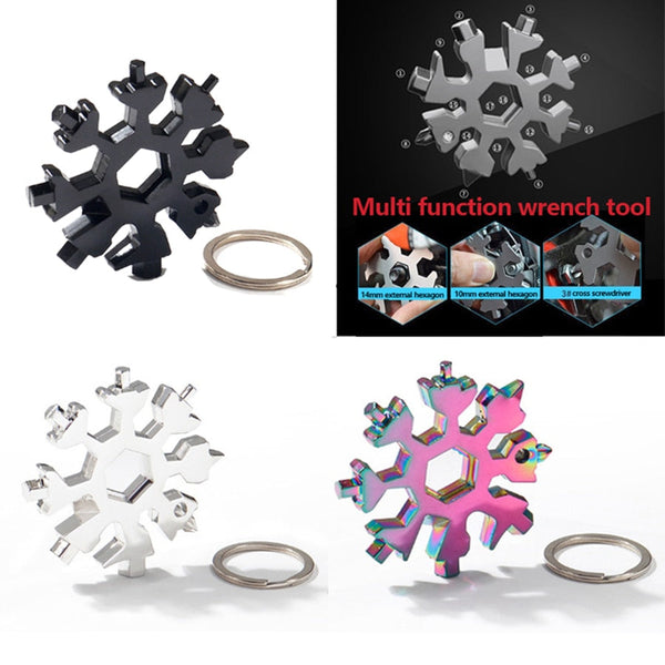18-in-1 Portable Stainless Steel Snowflake Multi-Tool