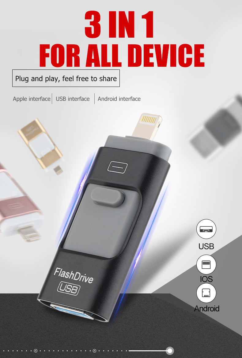 Portable USB Flash Drive for iPhone, iPad & Android