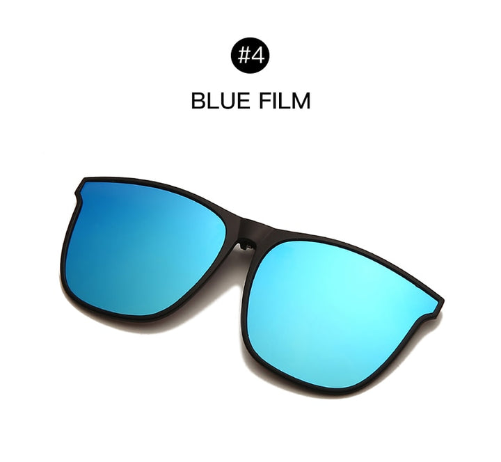 Polarized Clip-On Flip Up Metal Clip Sunglasses For Prescription Glasses