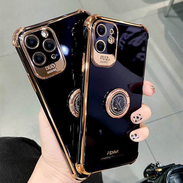 New Creative Clock Bracket Electroplating Phone Case For iPhone