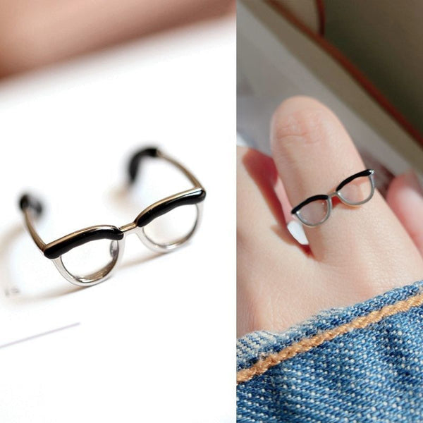 Cute Glasses Open Ring