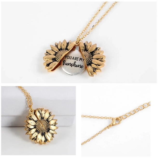 "You Are My Sunshine" Sunflower Necklace