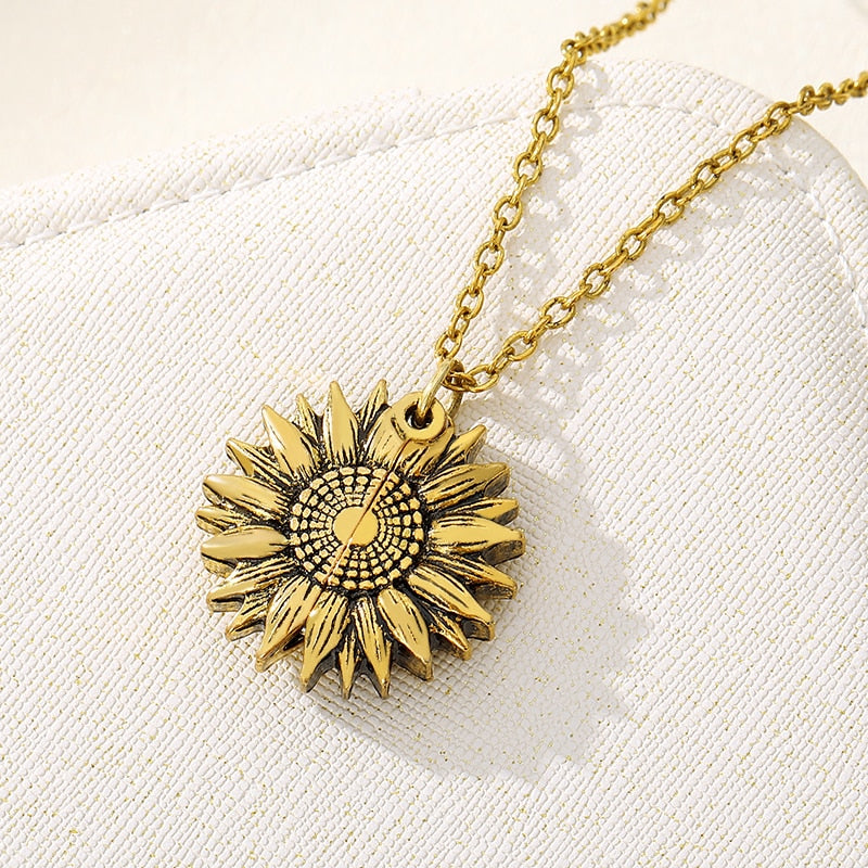 "You Are My Sunshine" Sunflower Necklace