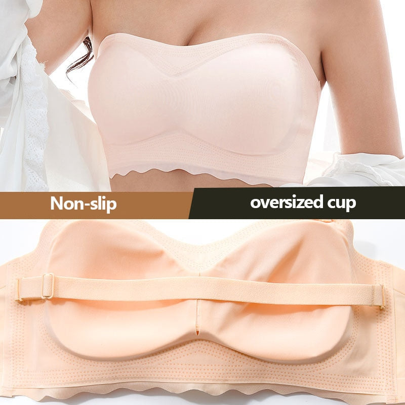 Women Sexy Strapless Bra Invisible Push Up Bras