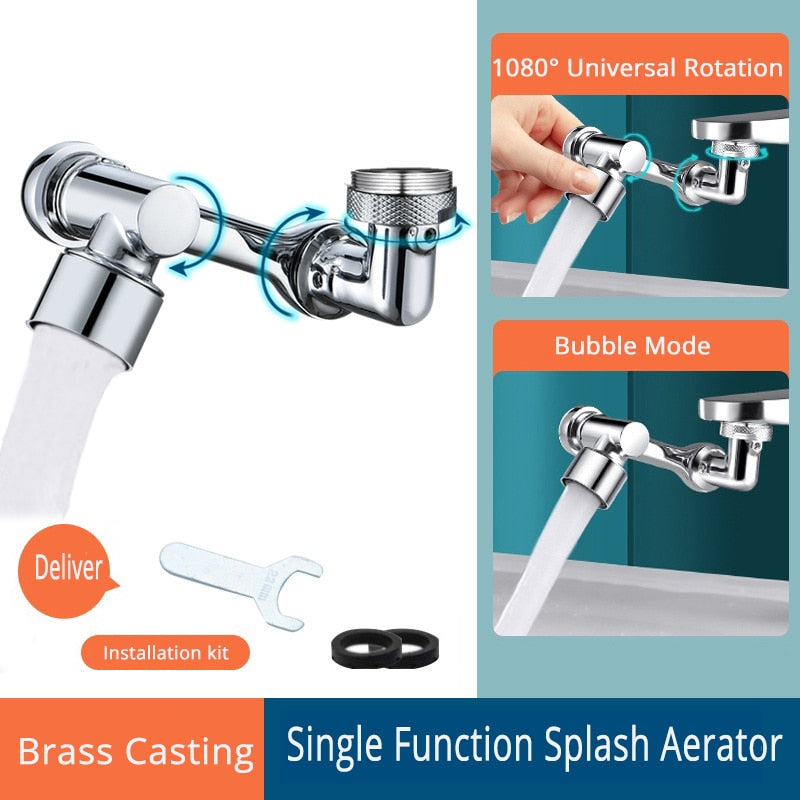 Universal 1080° Swivel Robotic Arm Swivel Extension Faucet Aerator