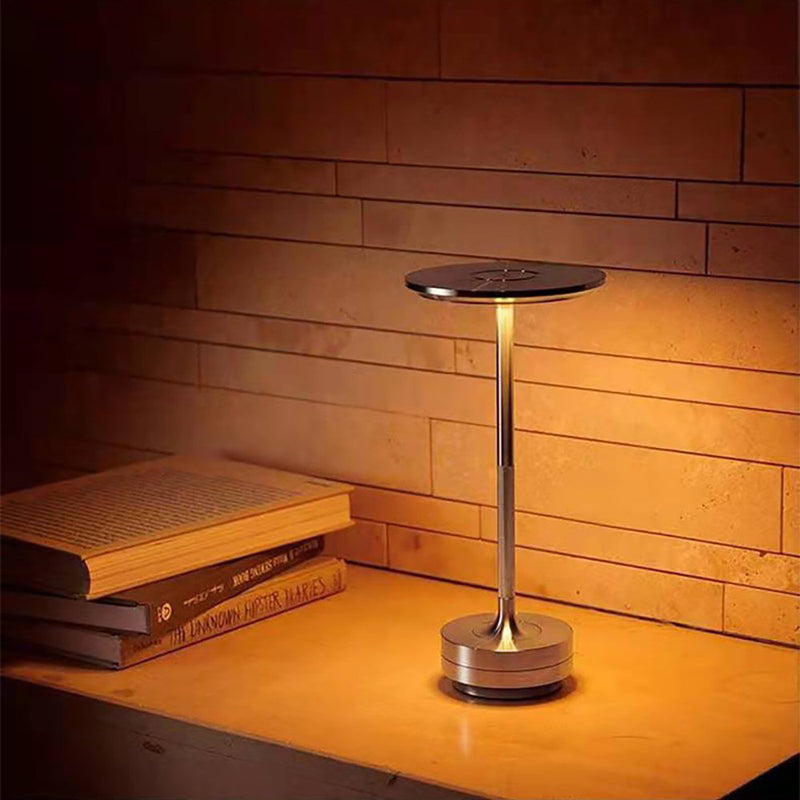 Metallic Cordless Table Lamp - Dimmable & Rechargeable Waterproof Desk Light