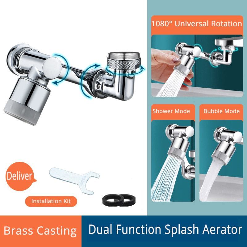 Universal 1080° Swivel Robotic Arm Swivel Extension Faucet Aerator