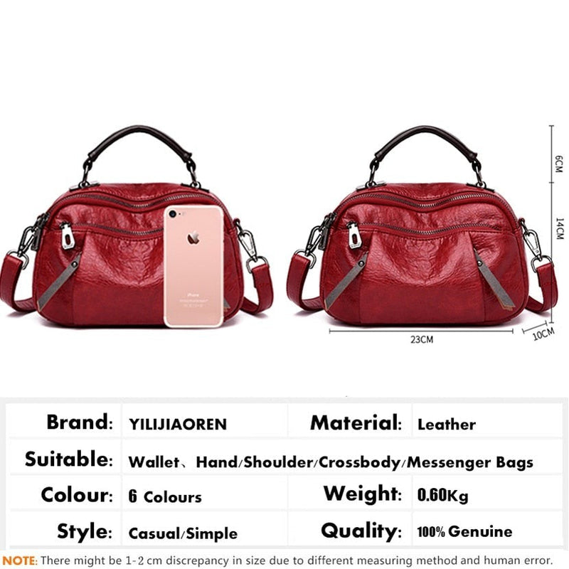 MULTI POCKETS SOFT LEATHER BAG