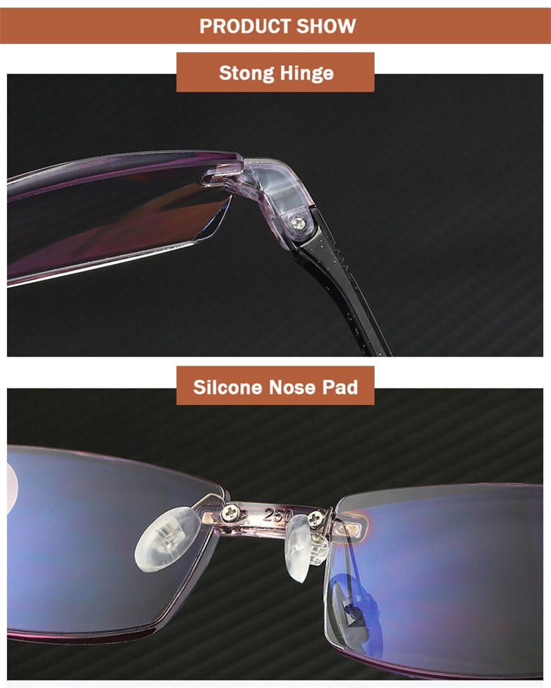 FoldFlat Sapphire High Hardness Anti-blue Progressive Far And Near Dual-Use Reading Glasses