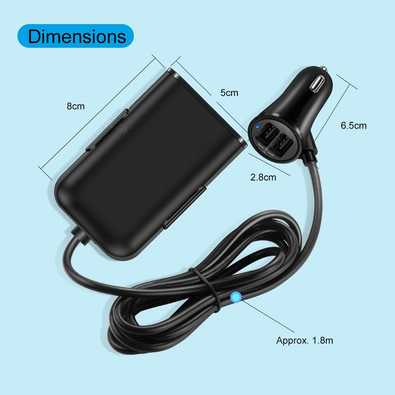 4 in 1 Car Rear Seat Charger