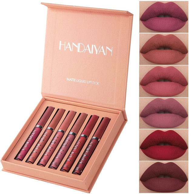 6Pcs Matte Liquid Lipstick Makeup Set