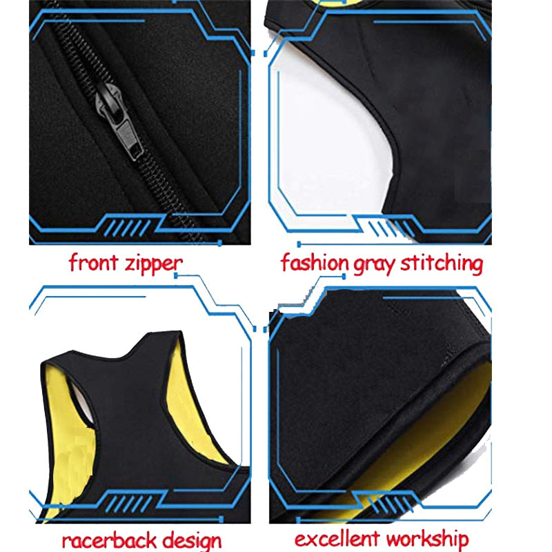 MEN'S ZIPPER NEOPRENE SAUNA VEST