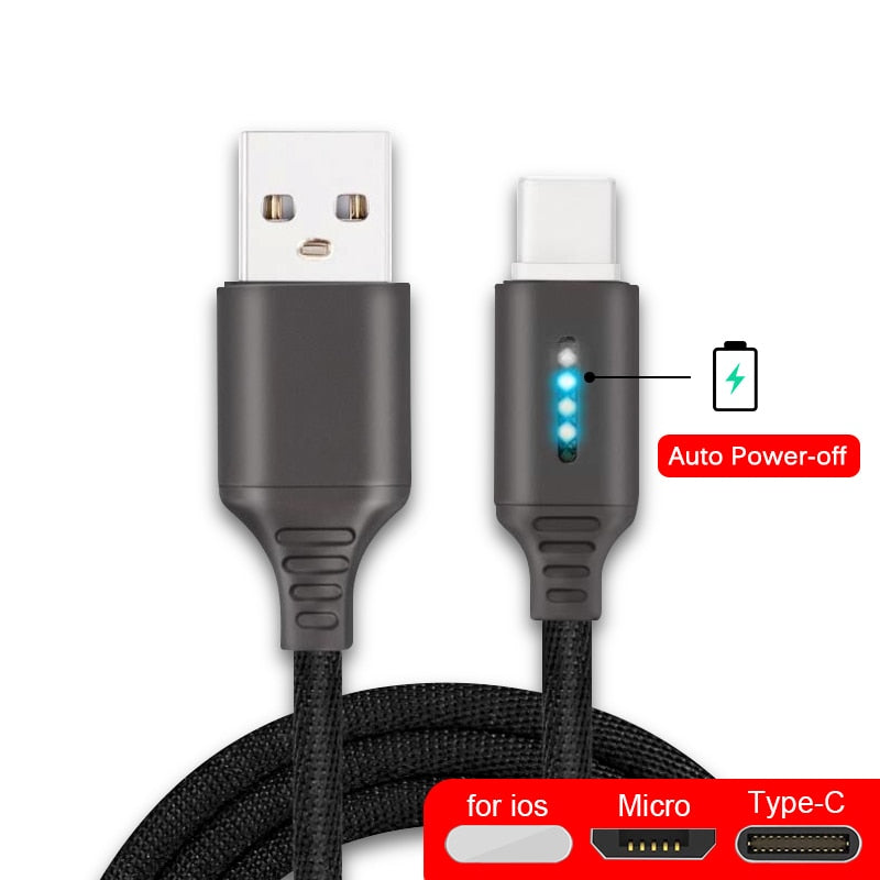 Auto Cut-off Fast Charging Nylon Cable