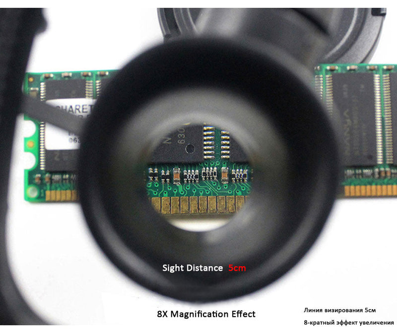 LED Glasses Magnifier 8x 15x 23x