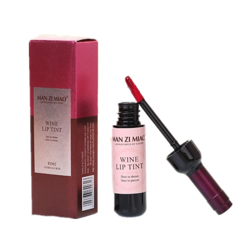 Wine Lip Tint Wine Lipgloss Waterproof Bottle Style Set (6 color)