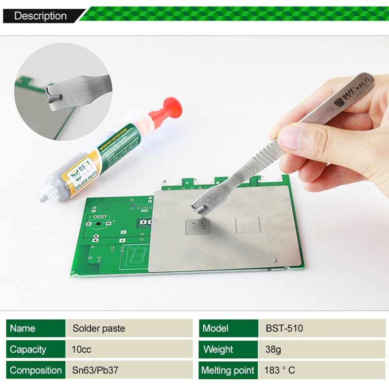 BGA Syringe Tin Solder Paste Leaded Sn63pb37 Melting Point 183 ℃