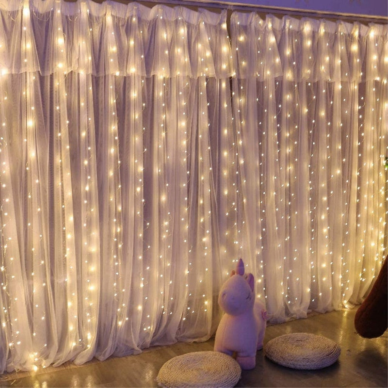 Curtain of String Lights with Remote