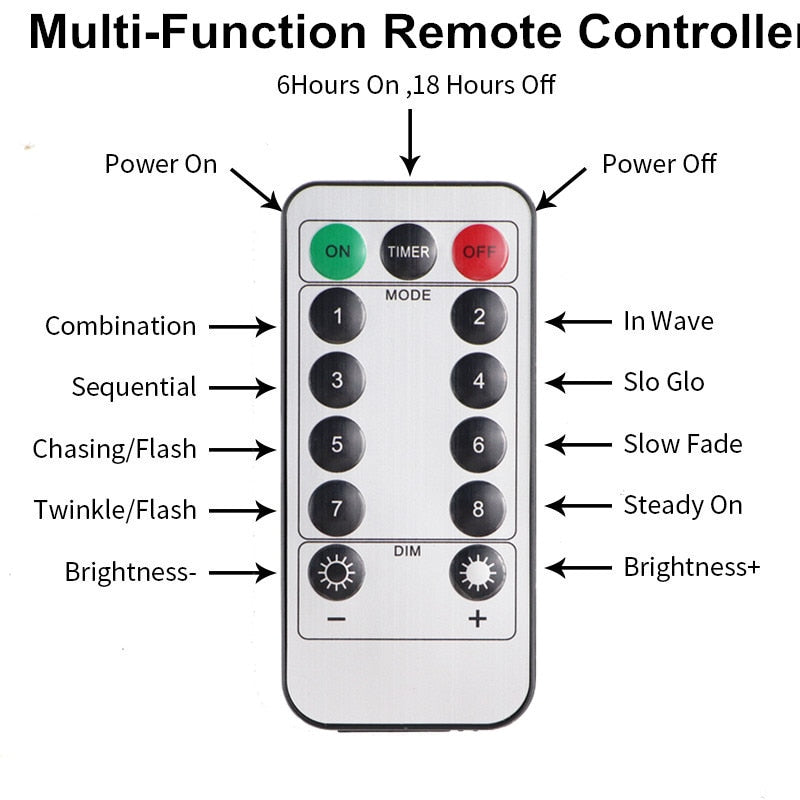 Curtain of String Lights with Remote