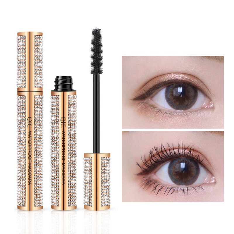 4D Flash Diamond Waterproof Silk Fiber Thick Lengthening Mascara