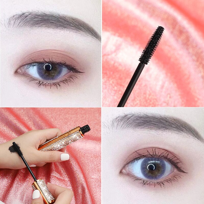 4D Flash Diamond Waterproof Silk Fiber Thick Lengthening Mascara