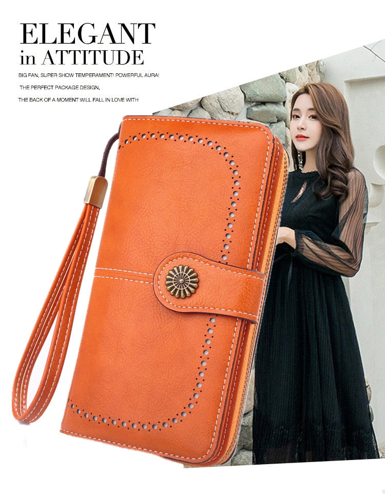 RFID Leather Wallets for Women