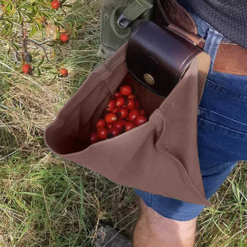 Leather Waxed Canvas Pouch