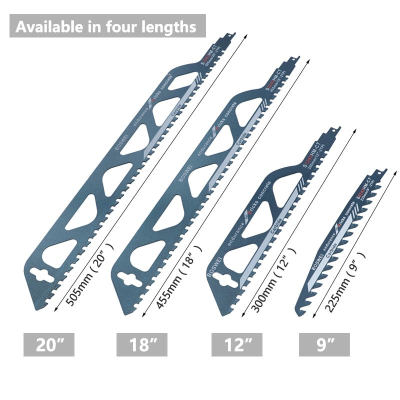 Reciprocating Saw Blade For Cutting Wood, Porous Concrete, Bricks