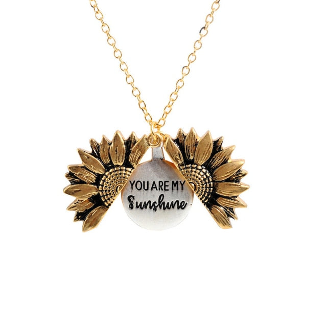 "You Are My Sunshine" Sunflower Necklace