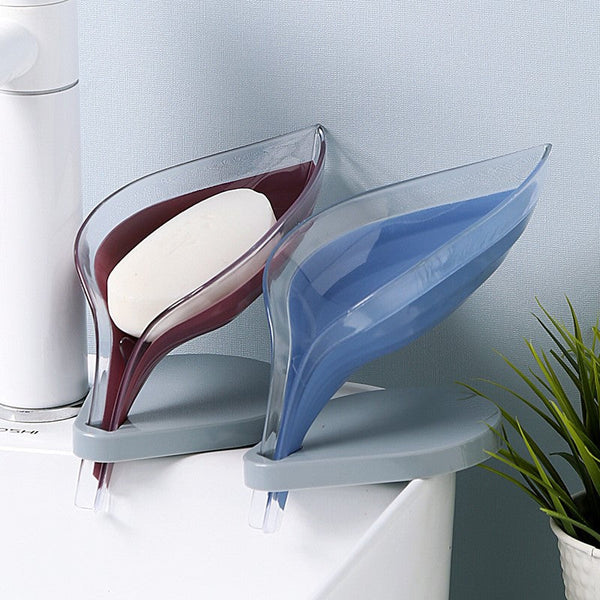 Aveen Self Draining Leaf Shape Decorative Soap Holder For Bathroom, Kitchen & More