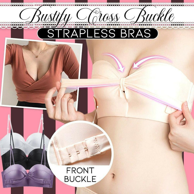 Strapless Front Cross Lift Bra