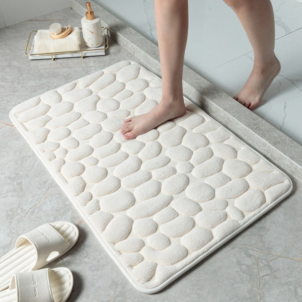 COBBLESTONE EMBOSSED BATHROOM BATH MAT