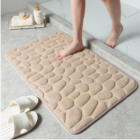 COBBLESTONE EMBOSSED BATHROOM BATH MAT