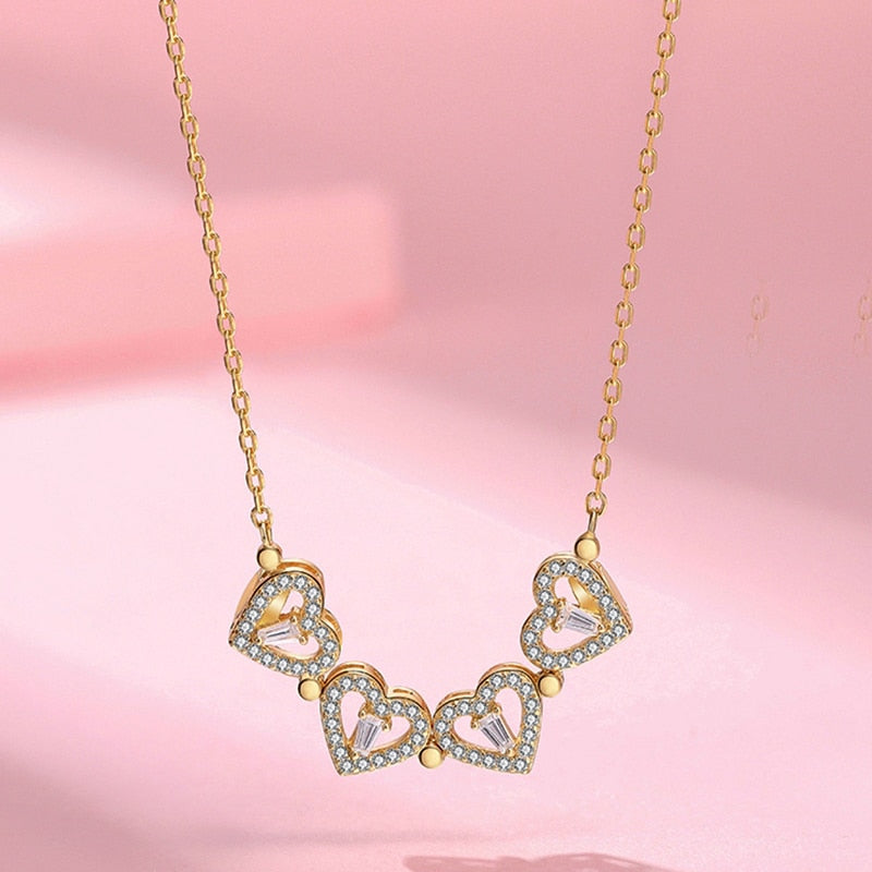 Four Leaf Heart Shape Necklace