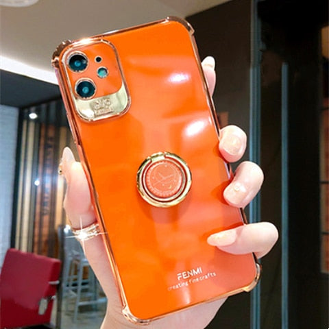 New Creative Clock Bracket Electroplating Phone Case For iPhone