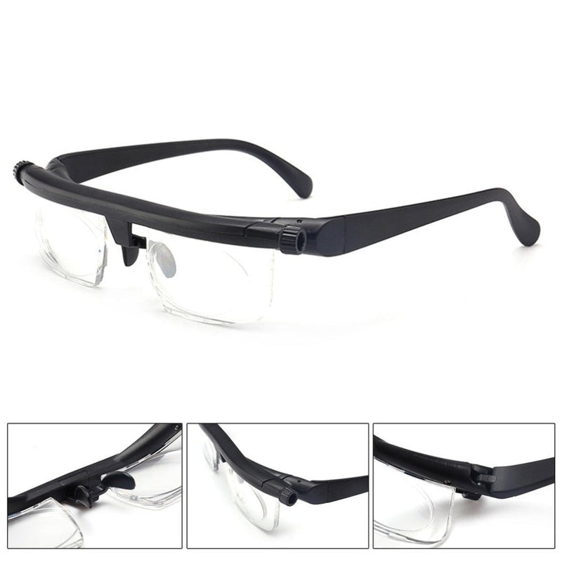 Focus Adjustable Eyeglasses -6 To +3 Diopters Myopia Glasses Reading Glasses