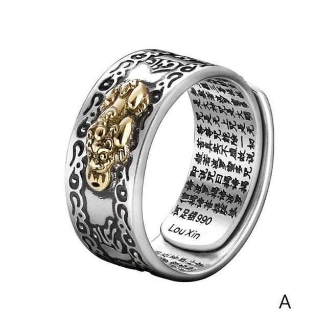 Feng Shui Pixiu Mantra Ring