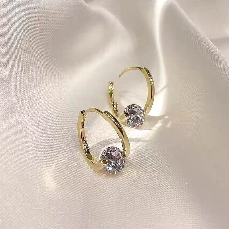 Sterling Silver Diamond Round Stud Earrings