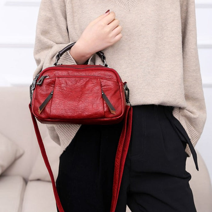 MULTI POCKETS SOFT LEATHER BAG