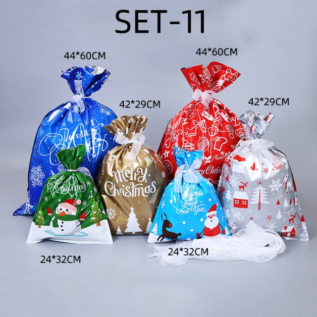 Christmas Drawstring Gift Bag Pack