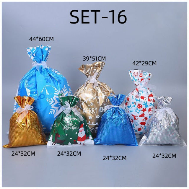 Christmas Drawstring Gift Bag Pack