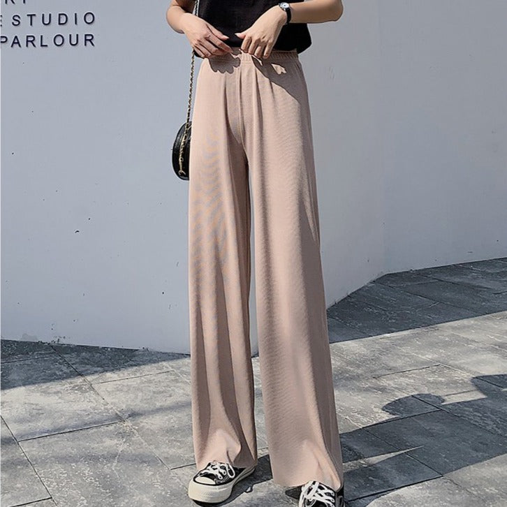 Ice Silk Wide Leg Pants Women