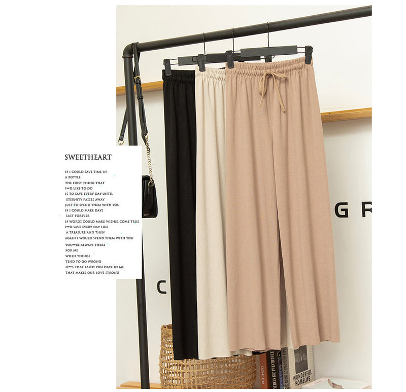 Ice Silk Wide Leg Pants Women