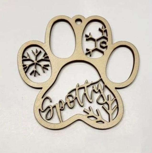 PERSONALIZED DOG/CAT PAW CHRISTMAS ORNAMENT