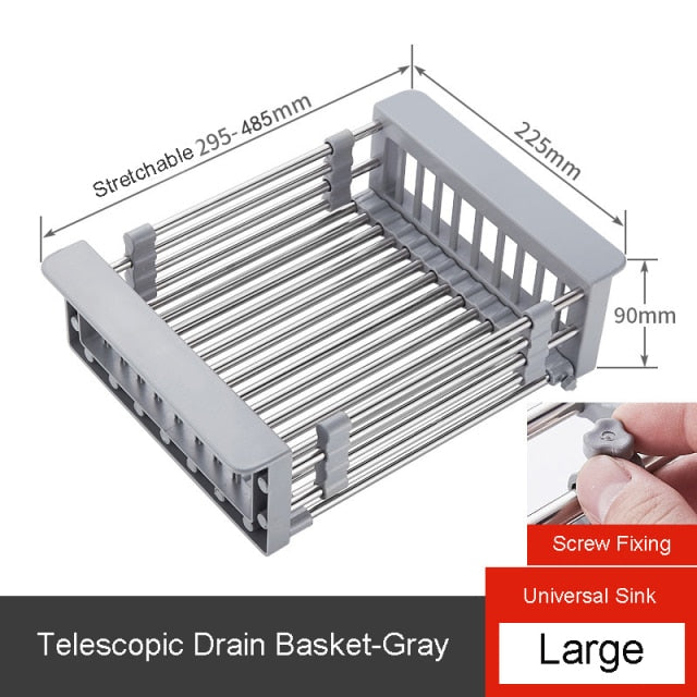 Stainless Steel Telescopic Drain Basket