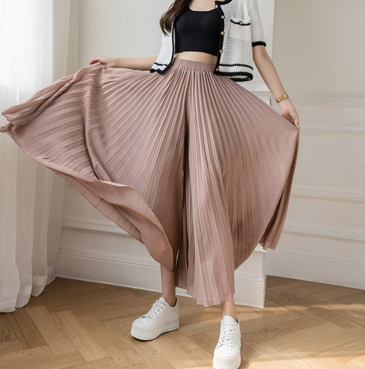 Stylish Pleated Skirt Pants