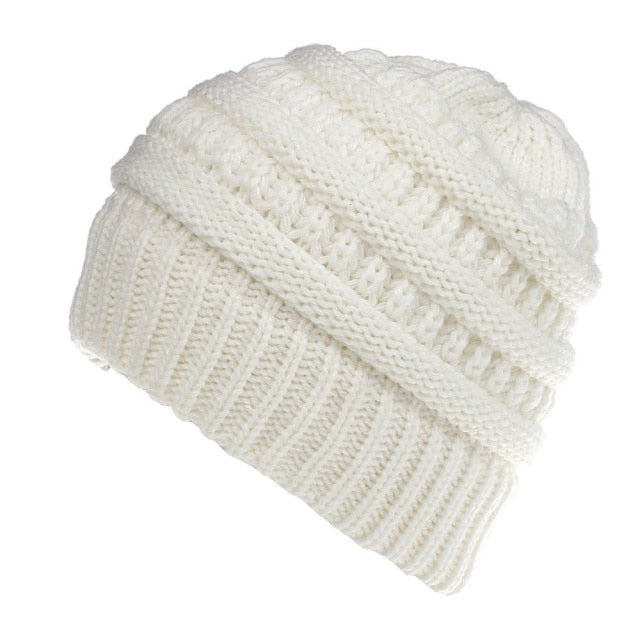 Soft Knit Ponytail Beanie