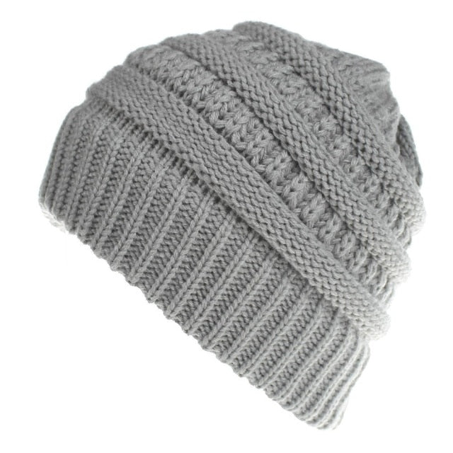 Soft Knit Ponytail Beanie